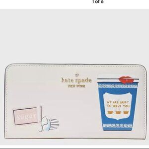 Kate Spade Coffee Break Large Slim Bifold Wallet NWT
